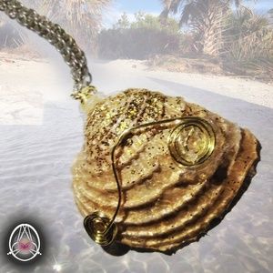 Gold series valentines necklace seashell